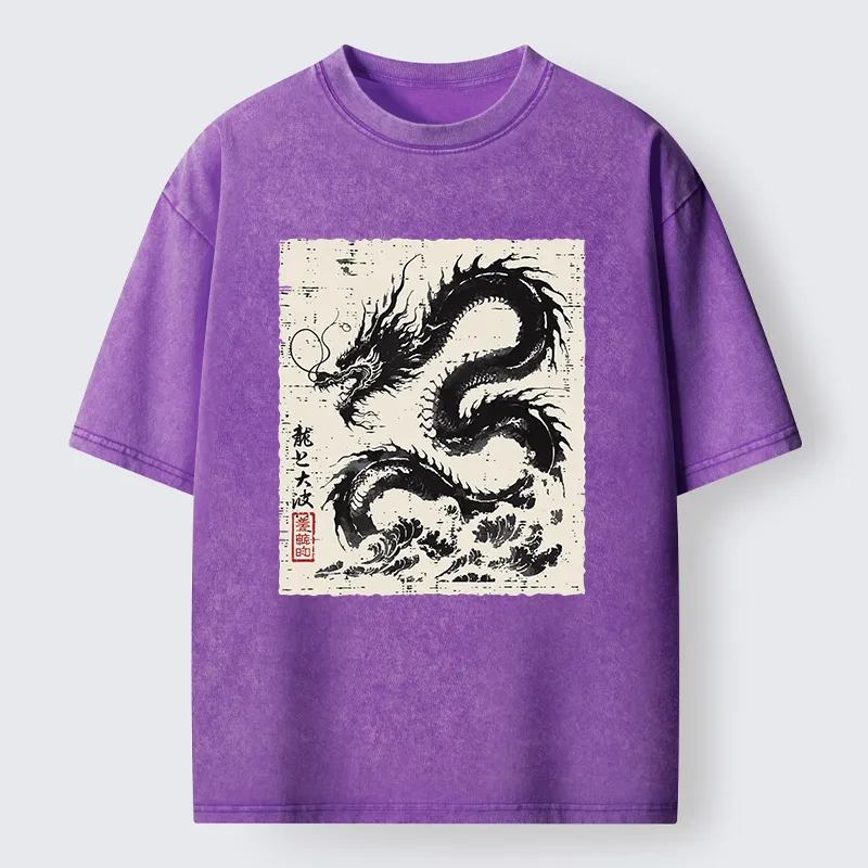 Tokyo-Tiger Black Dragon Washed T-Shirt