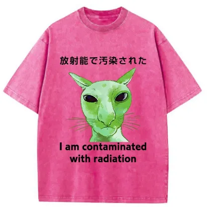 Tokyo-Tiger Radiation-exposed Cat Washed T-Shirt