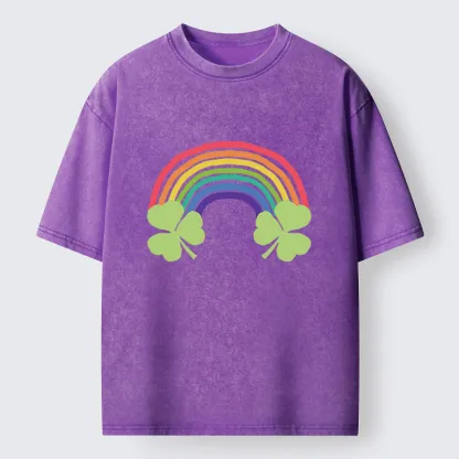 Tokyo-Tiger Rainbow St. Patrick's Day Washed T-Shirt