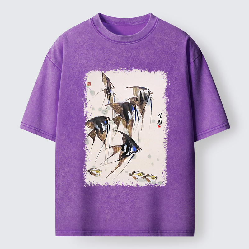 Tokyo-Tiger Tropical Fish Washed T-Shirt