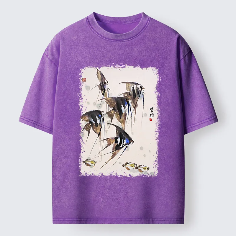 Tokyo-Tiger Tropical Fish Washed T-Shirt