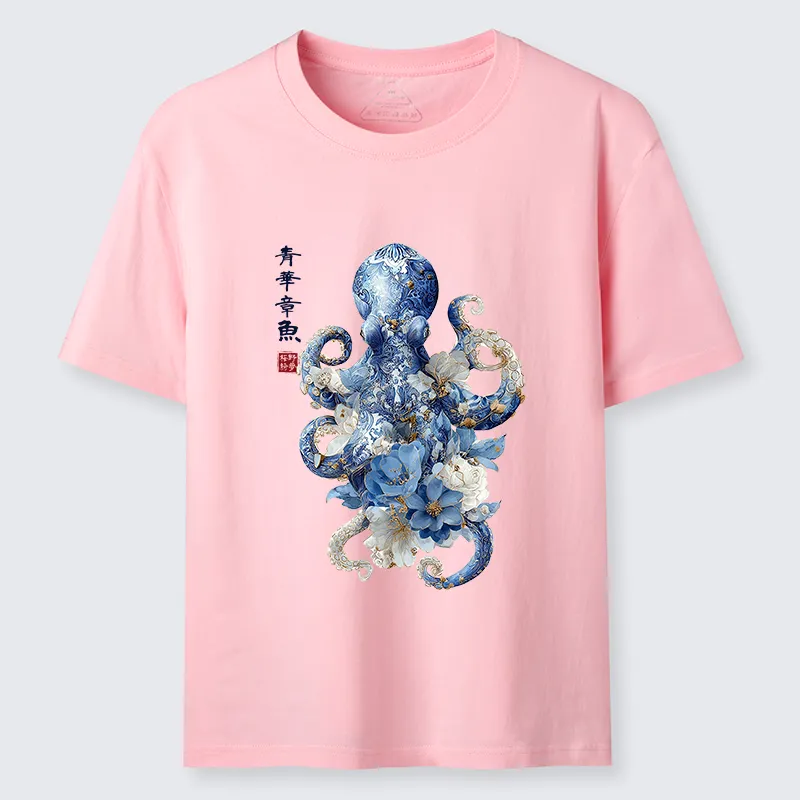 Tokyo-Tiger Porcelain Blossom Octopus Classic T-Shirt