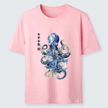 Tokyo-Tiger Porcelain Blossom Octopus Classic T-Shirt