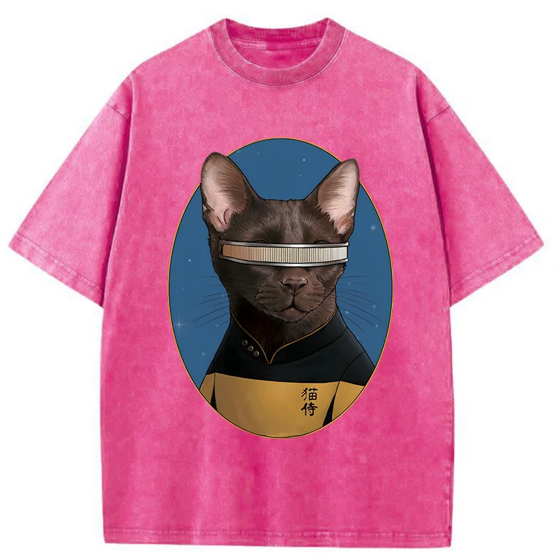 Tokyo-Tiger Star Cat Waiter Washed T-Shirt