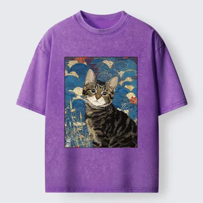 Tokyo-Tiger Elegant Kitten Washed T-Shirt