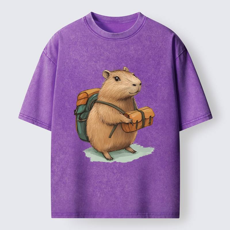 Tokyo-Tiger Traveling Capybara Washed T-Shirt