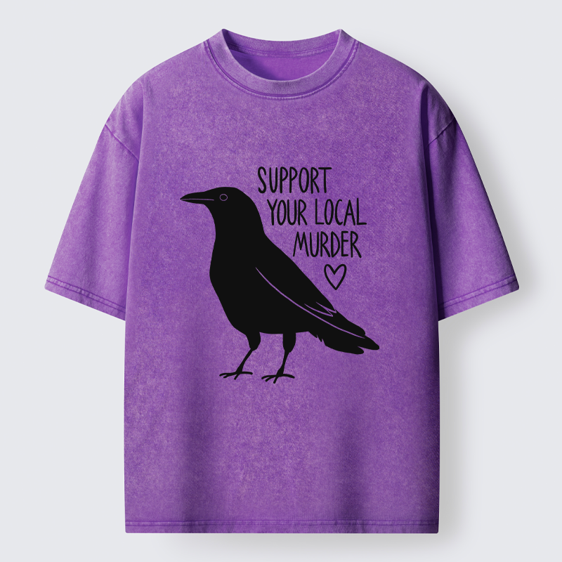 Tokyo-Tiger Support Your Local Murder Washed T-Shirt