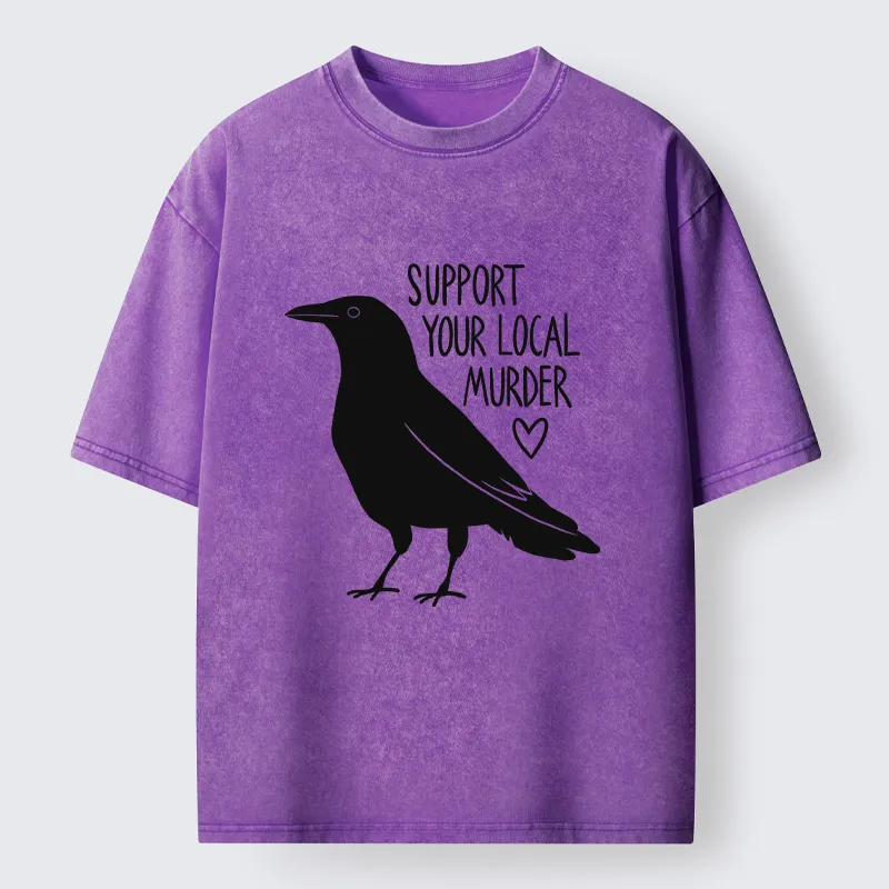 Tokyo-Tiger Support Your Local Murder Washed T-Shirt