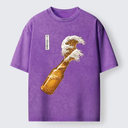 Tokyo-Tiger Beer Wave Washed T-Shirt