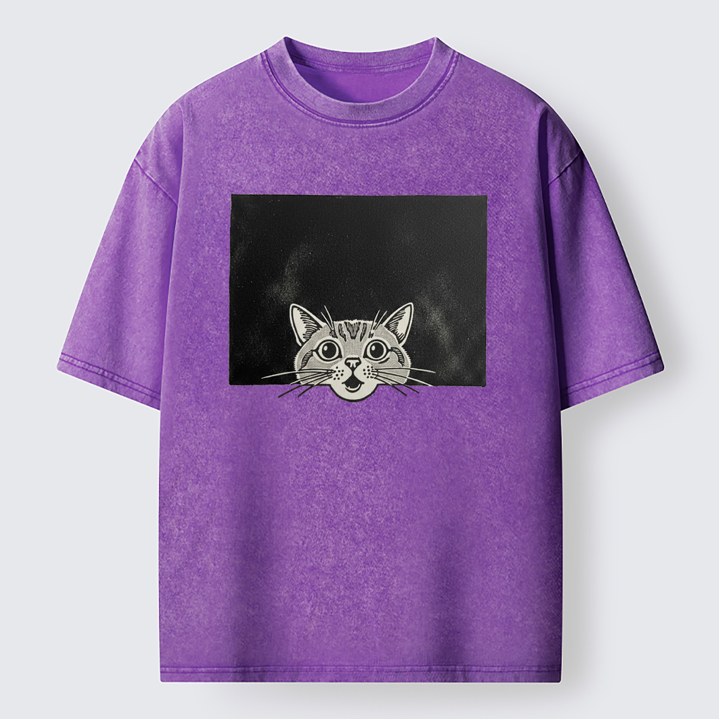 Tokyo-Tiger Surprised Cat Washed T-Shirt