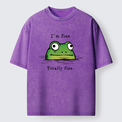 Tokyo-Tiger Totally Fine frog Washed T-Shirt