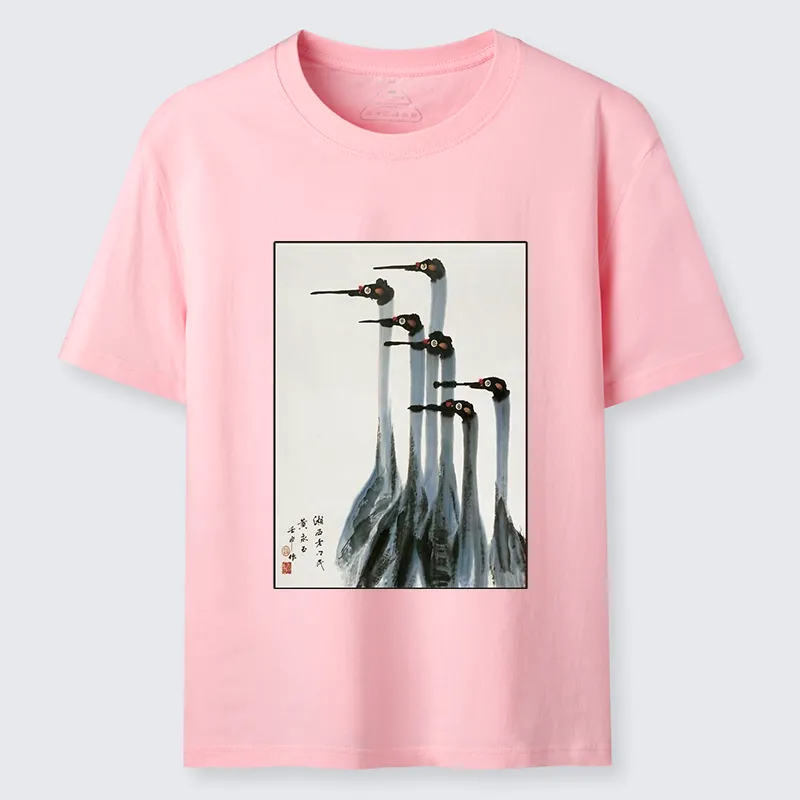 Tokyo-Tiger Retro Crane Painting Classic T-Shirt