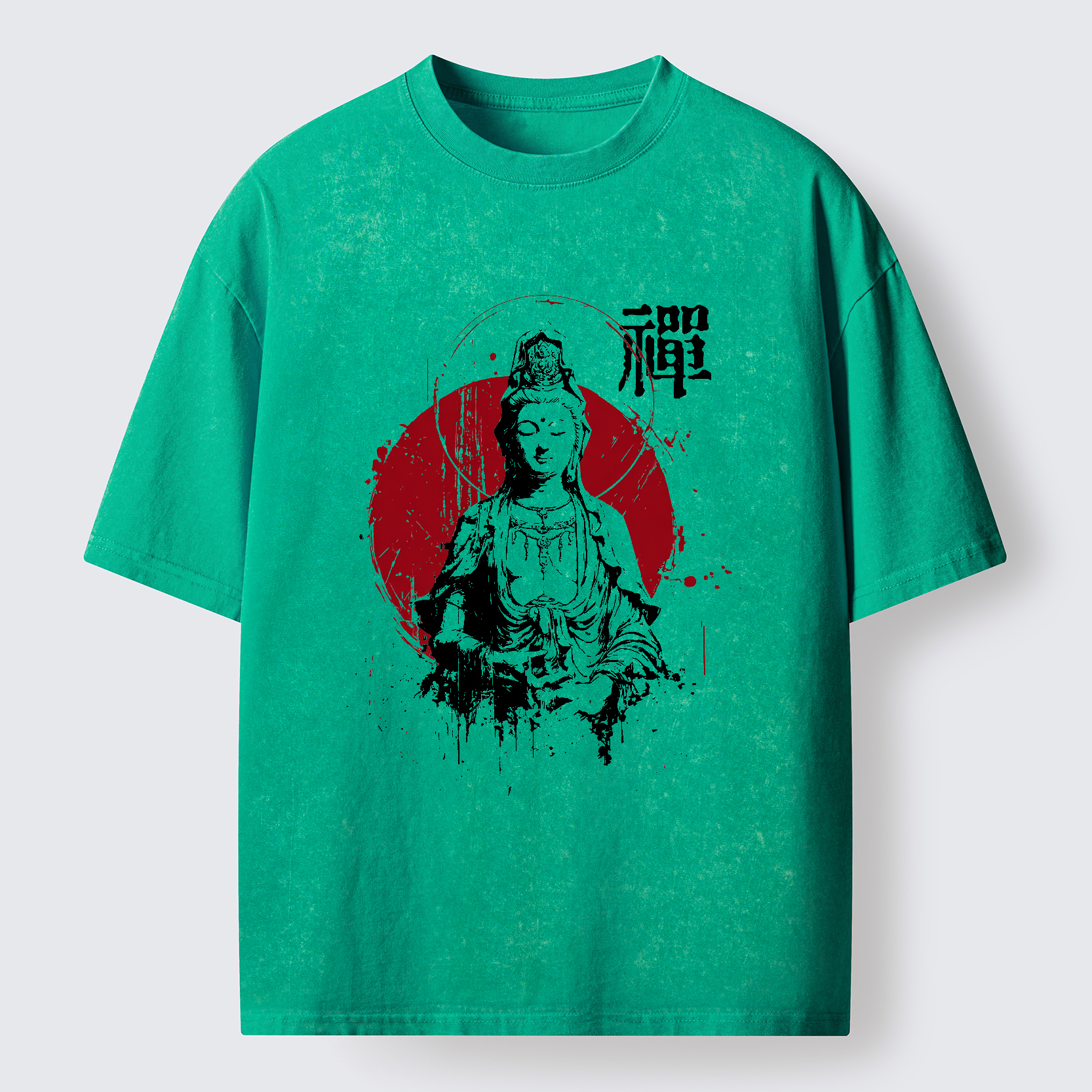 Tokyo-Tiger Zen Guanyin Washed T-Shirt