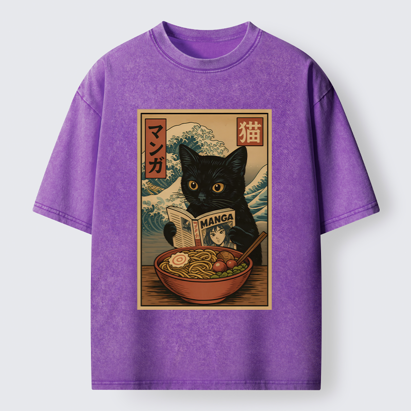 Tokyo-Tiger Cat's Japanese Life Washed T-Shirt