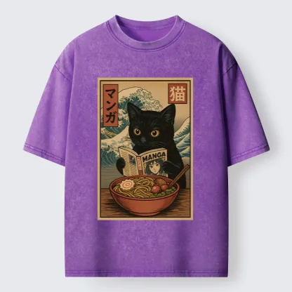 Tokyo-Tiger Cat's Japanese Life Washed T-Shirt