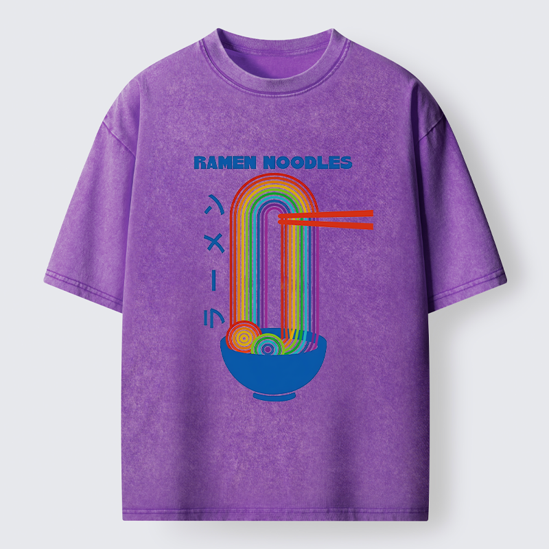 Tokyo-Tiger Ramen Rainbow Washed T-Shirt