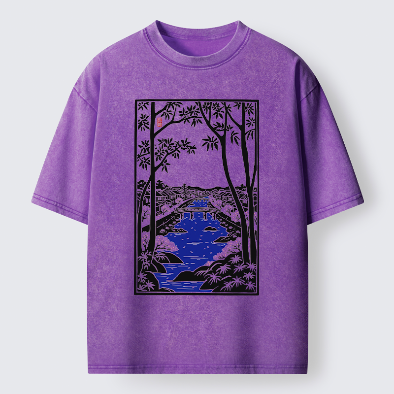 Tokyo-Tiger Meguro Region Of Japan Washed T-Shirt