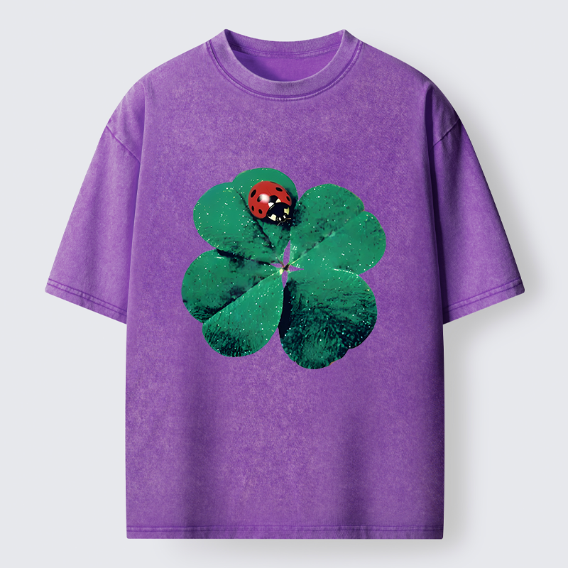 Tokyo-Tiger Ladybug And Lucky Clover Washed T-Shirt