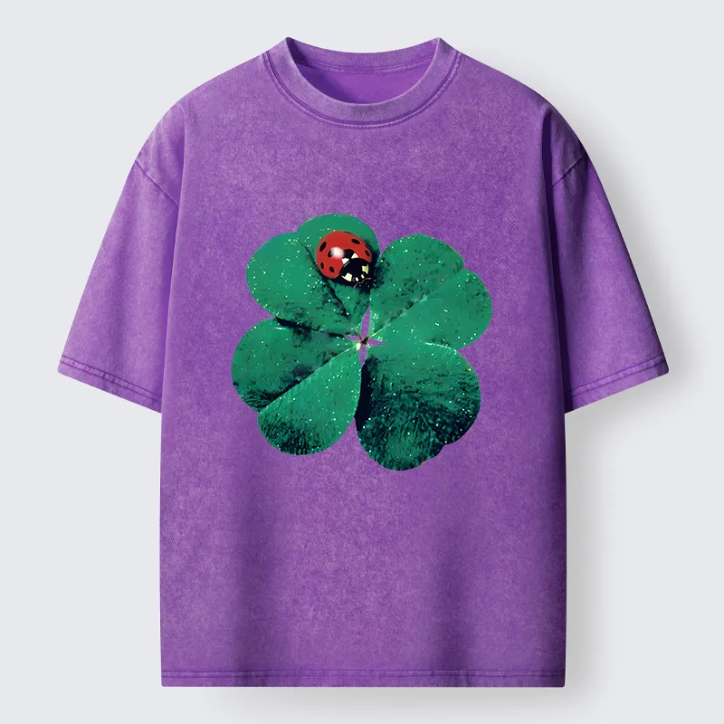 Tokyo-Tiger Ladybug And Lucky Clover Washed T-Shirt