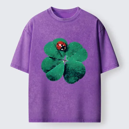 Tokyo-Tiger Ladybug And Lucky Clover Washed T-Shirt