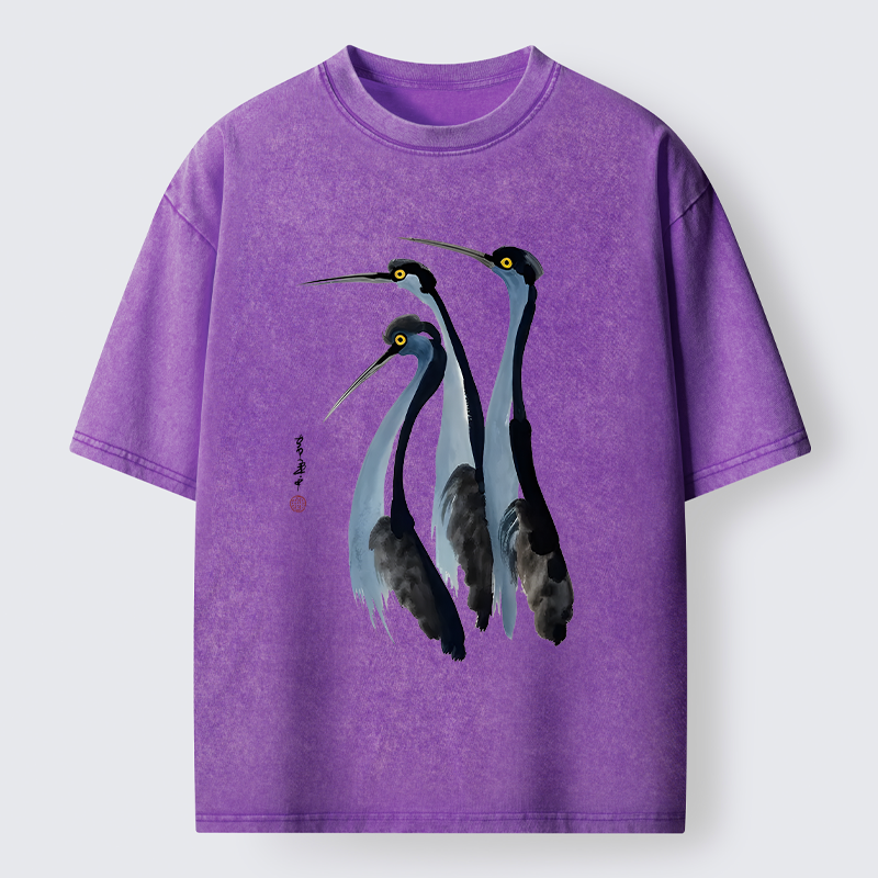 Tokyo-Tiger Blue Crane Washed T-Shirt