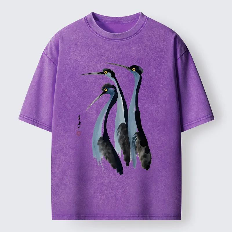 Tokyo-Tiger Blue Crane Washed T-Shirt