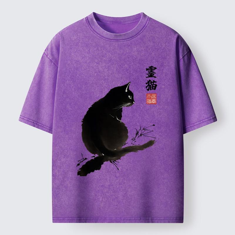 Tokyo-Tiger Mystic Cat Washed T-Shirt