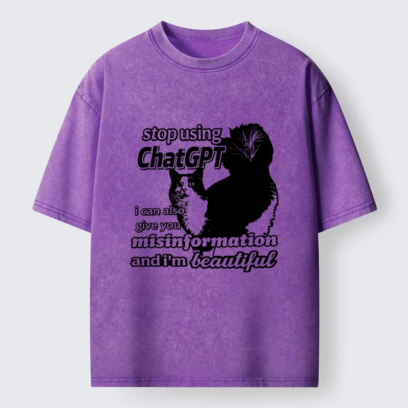 Tokyo-Tiger Stop Using Chatgpt Washed T-Shirt