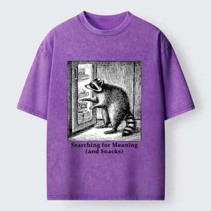 Tokyo-Tiger Raccoon Searching For Items Washed T-Shirt