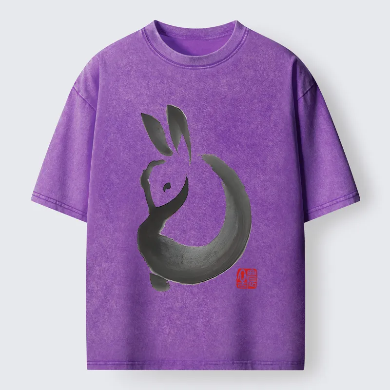 Tokyo-Tiger Ink Rabbit Washed T-Shirt