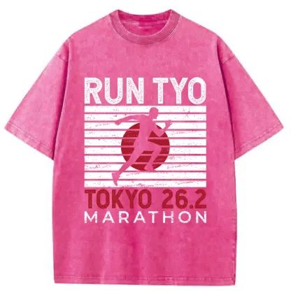 Tokyo-Tiger Tokyo Marathon Washed T-Shirt