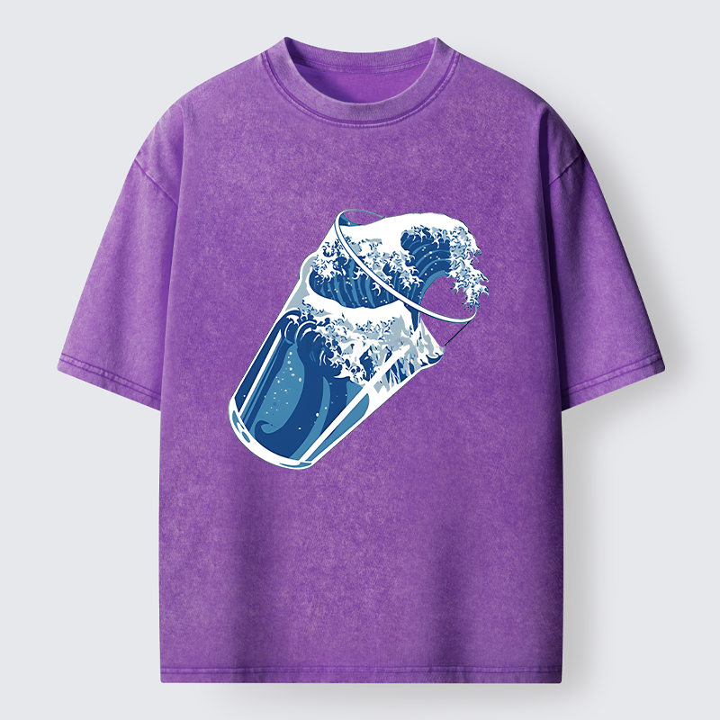 Tokyo-Tiger Waves In The Cup Washed T-Shirt