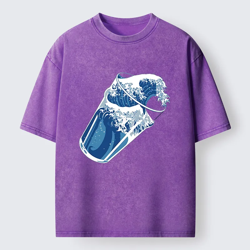 Tokyo-Tiger Waves In The Cup Washed T-Shirt