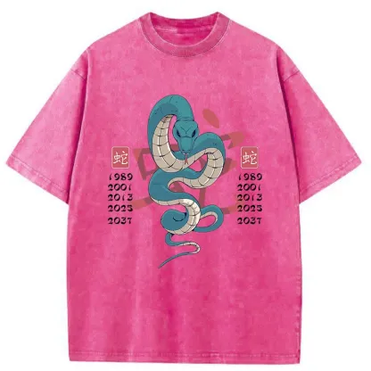 Tokyo-Tiger Celebrate The Years Of The Snake Washed T-Shirt