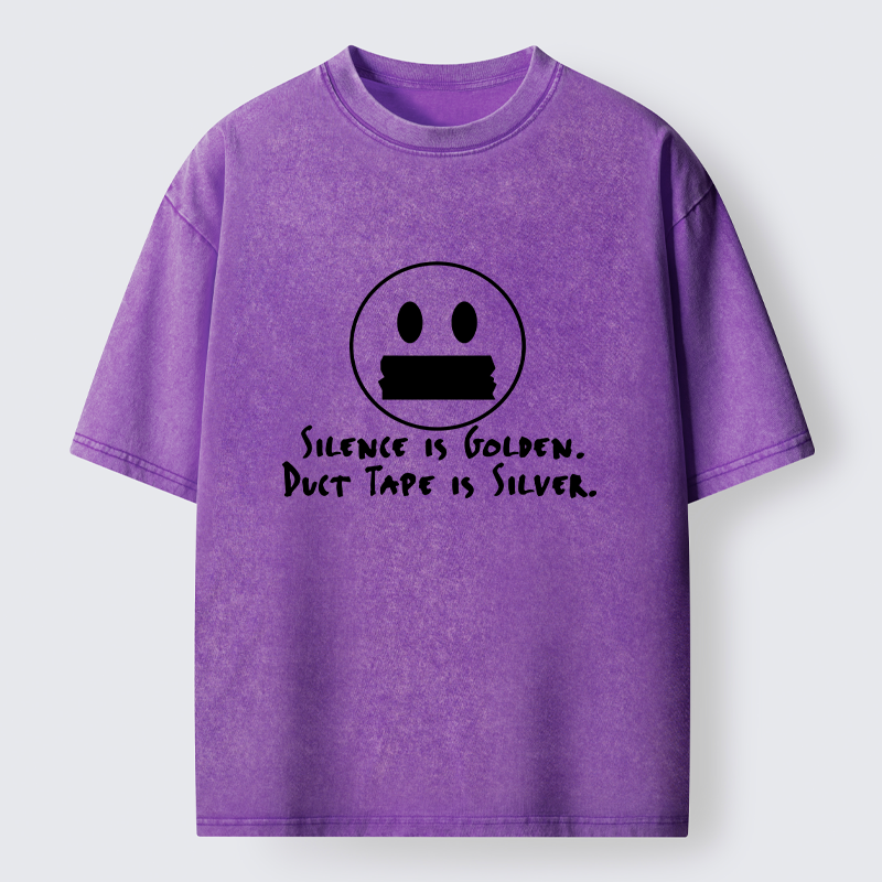 Tokyo-Tiger Duct Tape Is Silver Washed T-Shirt