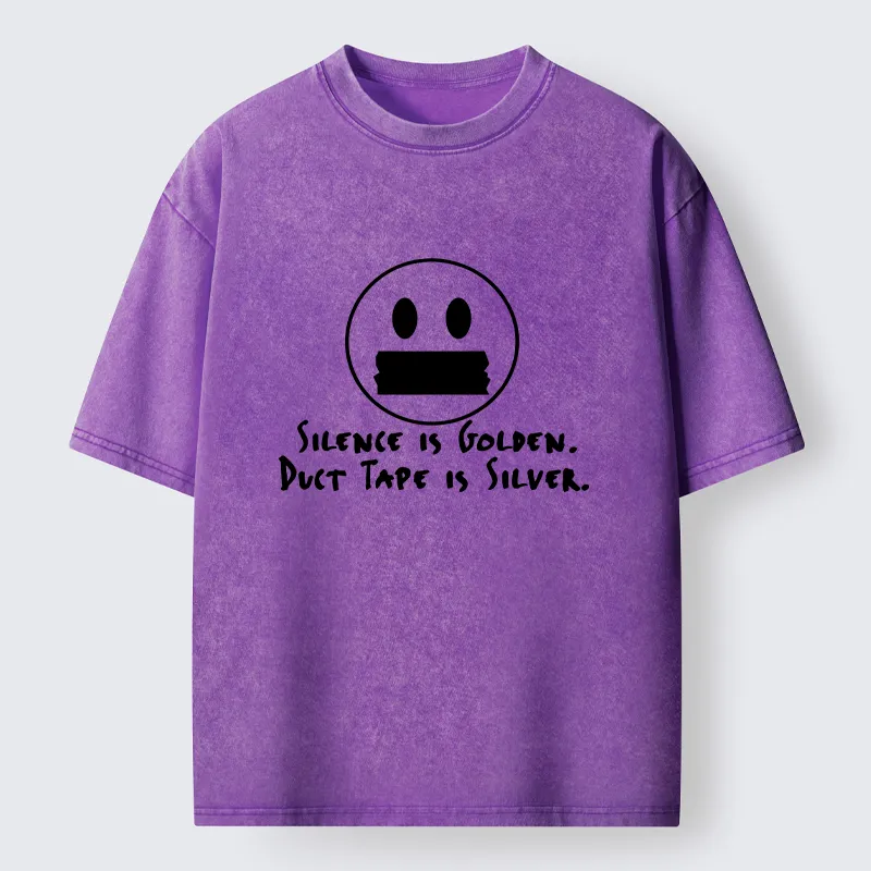 Tokyo-Tiger Duct Tape Is Silver Washed T-Shirt