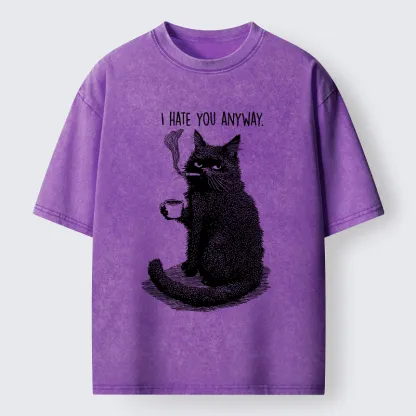 Tokyo-Tiger Cat Hate You Washed T-Shirt