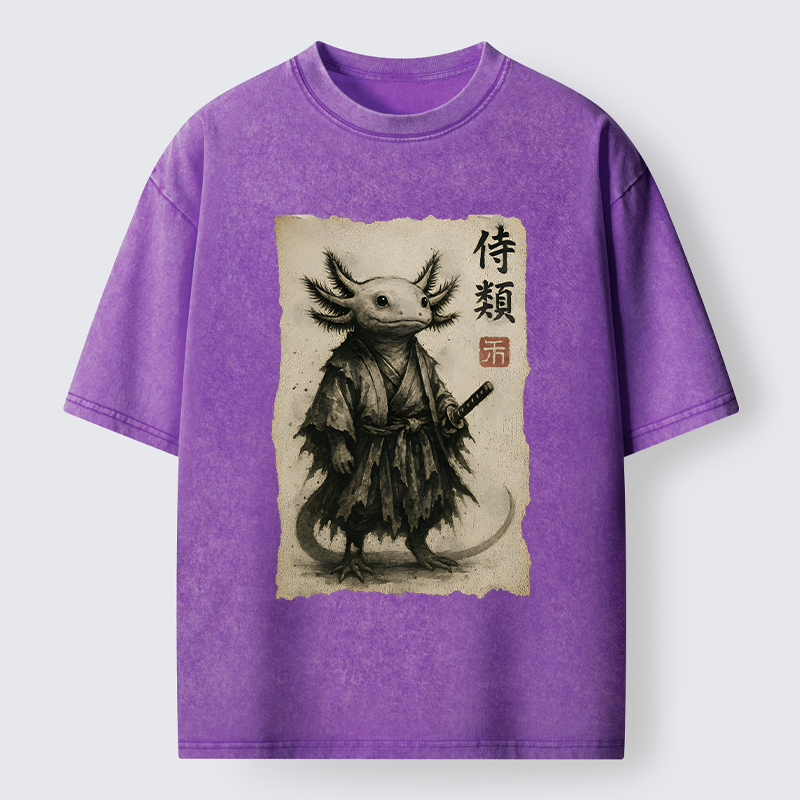 Tokyo-Tiger Salamander Japanese Samurai Washed T-Shirt