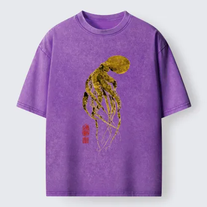 Tokyo-Tiger Golden Octopus Washed T-Shirt