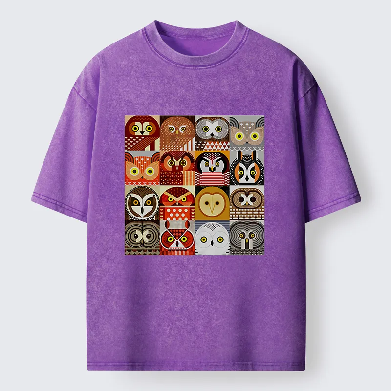Tokyo-Tiger All Kinds Of Owls Washed T-Shirt