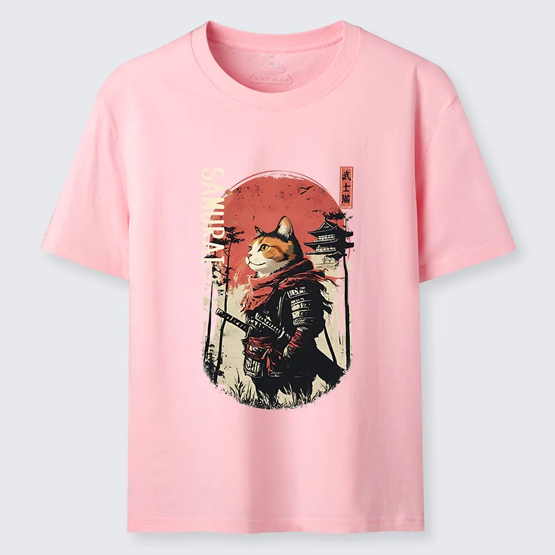 Tokyo-Tiger Lonely Cat Japanese Samurai Classic T-Shirt