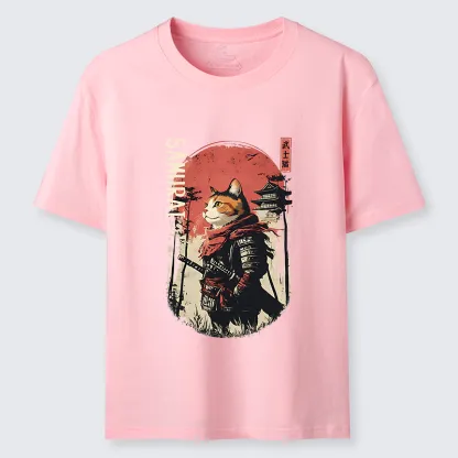 Tokyo-Tiger Lonely Cat Japanese Samurai Classic T-Shirt