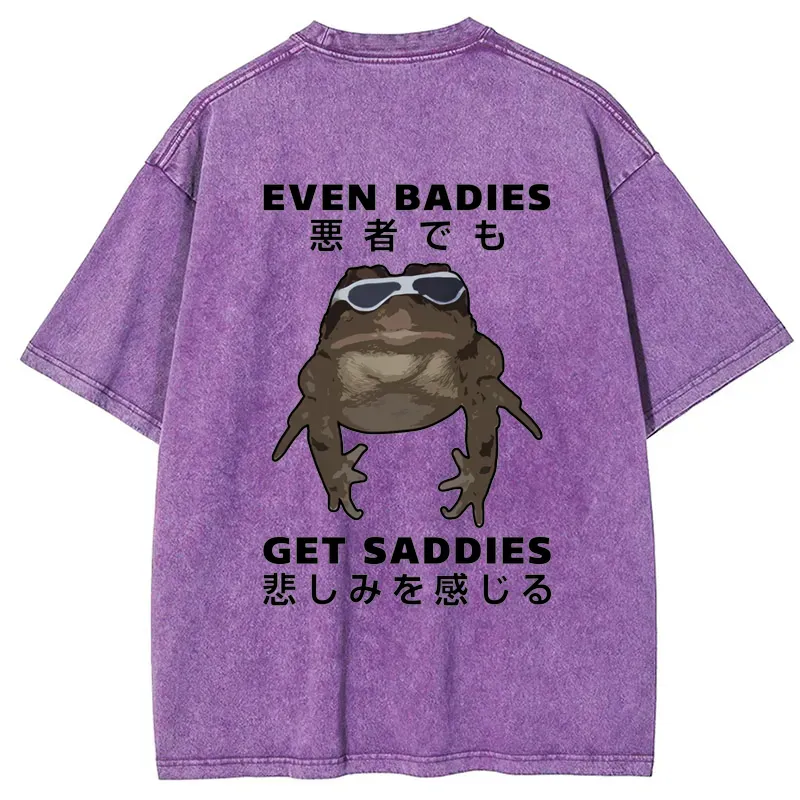 Tokyo-Tiger Even Baddies Get Saddies Back Washed T-Shirt