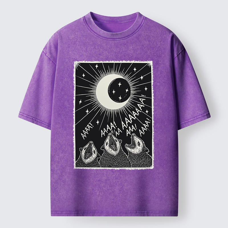 Tokyo-Tiger Howling Opossum Washed T-Shirt