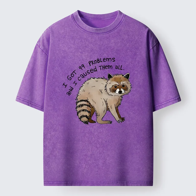 Tokyo-Tiger Raccoon Funny Meme Washed T-Shirt