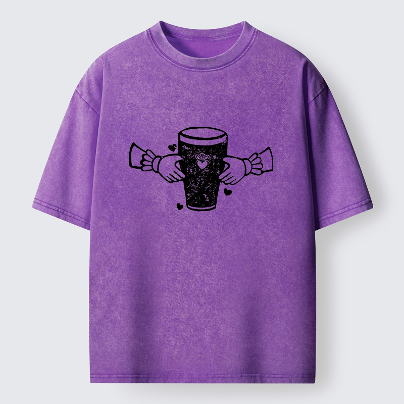 Tokyo-Tiger Drinking Together Washed T-Shirt