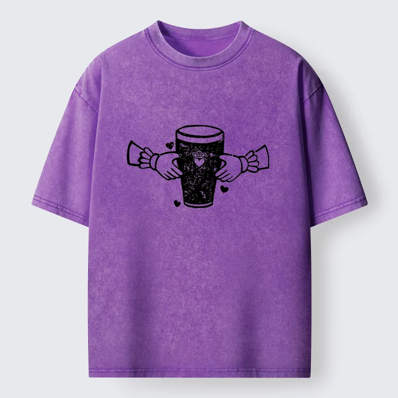 Tokyo-Tiger Drinking Together Washed T-Shirt