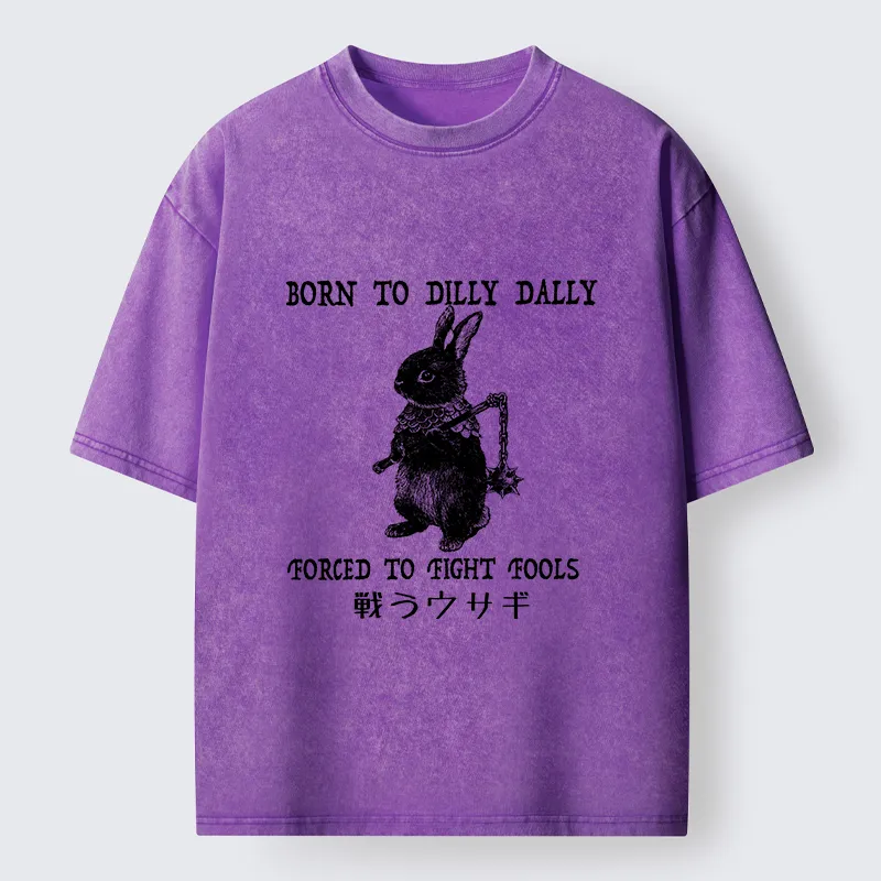 Tokyo-Tiger Fighting Rabbits Washed T-Shirt