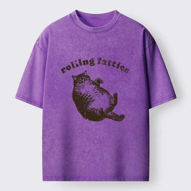 Tokyo-Tiger Rolling Fatties Fat Cat Washed T-Shirt Sale