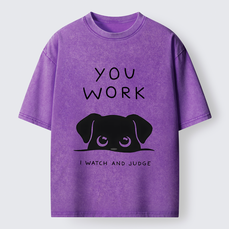 Tokyo-Tiger Dog Watching You Washed T-Shirt